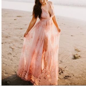 Luxxel Promenade Maxi Dress - Blush